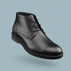 Mephisto Air-Jet Mens Black Leather Chukka Boots Lace Up Ankle Shoes Size 9